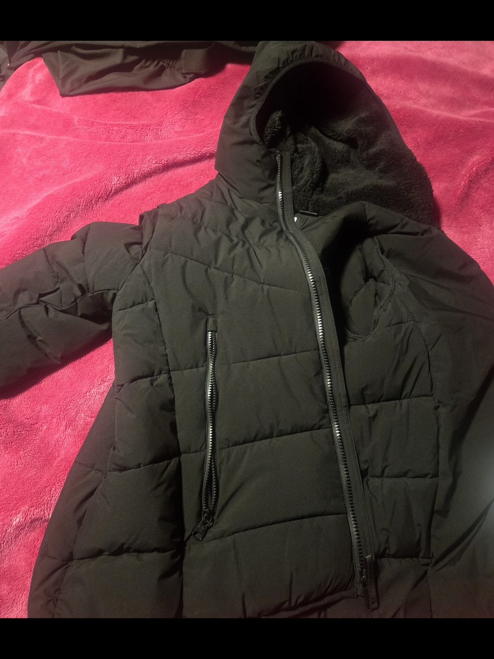 CALVIN KLEIN-Black Hooded Quilted Puffer Coat Mens